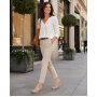 Marimea 37 Pantofi dama cu platforma din piele naturala Bej P9154BEJ